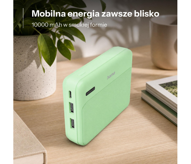 Hama POWER PACK POCKET 10 10000 mAh 2X USB-A ZIELONY - 1548509 - zdjęcie 4